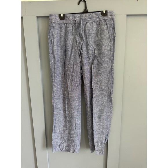 Ann Taylor Factory Pants - Ann Taylor Factory‎ Blue Linen Blend Drawstring Pants Small 509114 Womens